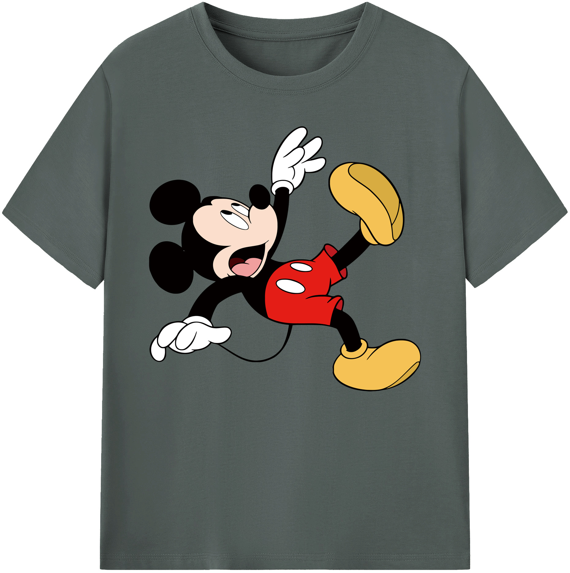 ミッキーマウス Mickey Mouse 綿100％ メンズ半袖Tシャツ｜肌触りやわらか＆通気性